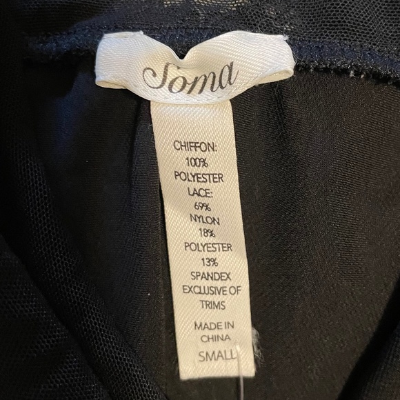 Soma black short nightgown, size small, NWOT - Picture 6 of 15